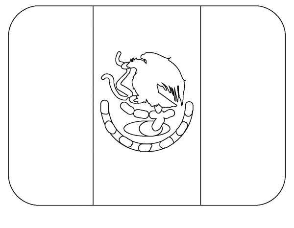 Flag of Mexico Emoji coloring page image