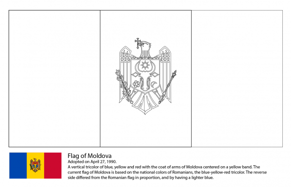 Flag of Moldova coloring page image