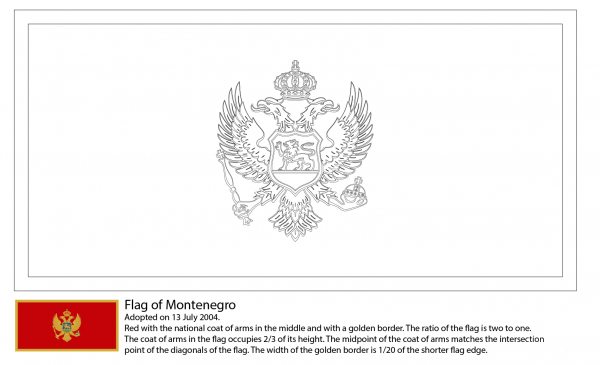 Flag of Montenegro coloring page image