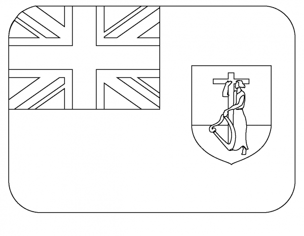 Flag of Montserrat Emoji coloring page image