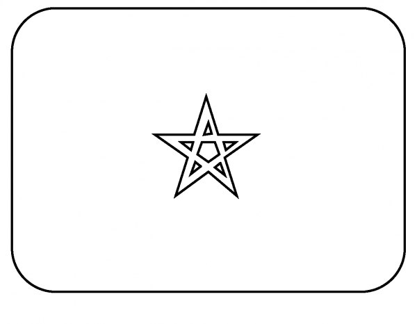 Flag of Morocco Emoji coloring page image
