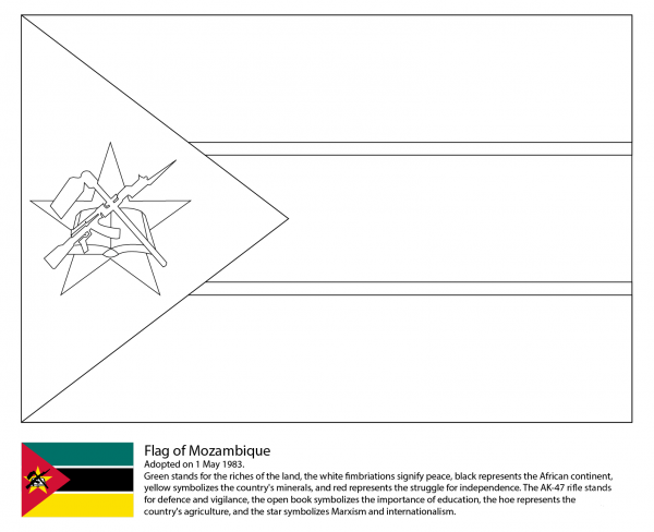 Flag of Mozambique coloring page image