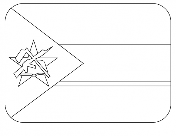 Flag of Mozambique Emoji coloring page image