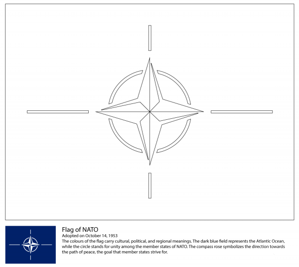 Flag of NATO coloring page image
