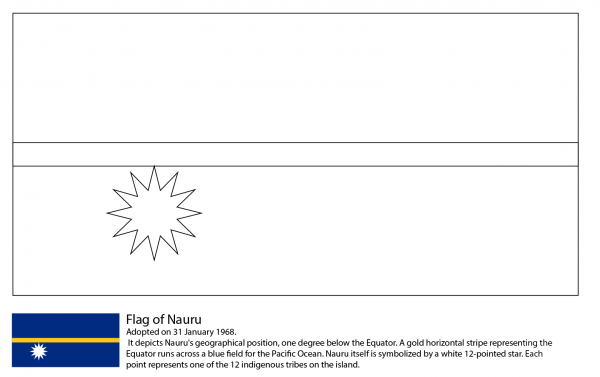 Flag of Nauru coloring page image