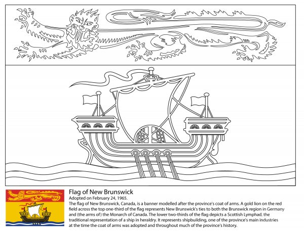 Flag of New Brunswick coloring page image