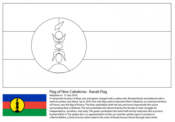 Flag of New Caledonia coloring page image