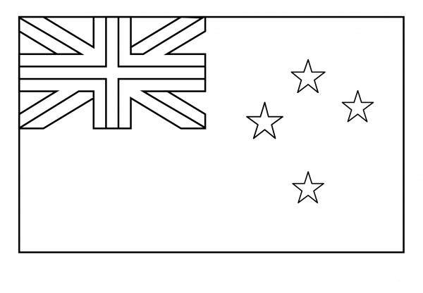 Flag of New Zealand Emoji coloring page image