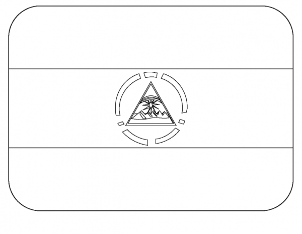 Flag of Nicaragua Emoji coloring page image