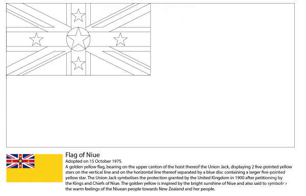 Flag of Niue coloring page image
