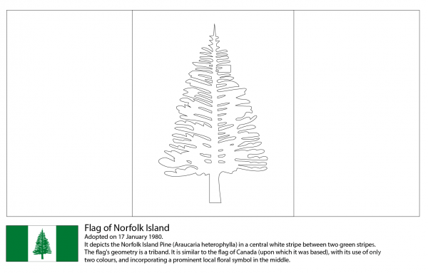 Flag of Norfolk Island coloring page image