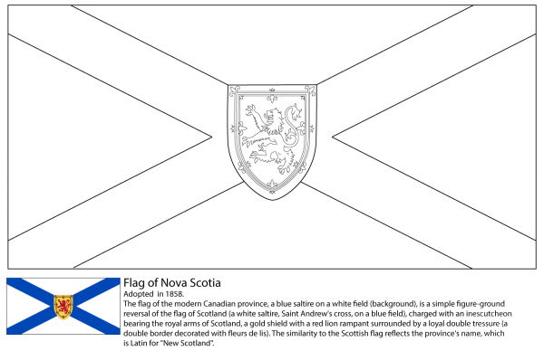 Flag of Nova Scotia coloring page image