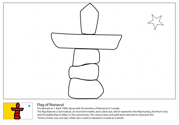 Flag of Nunavut coloring page image
