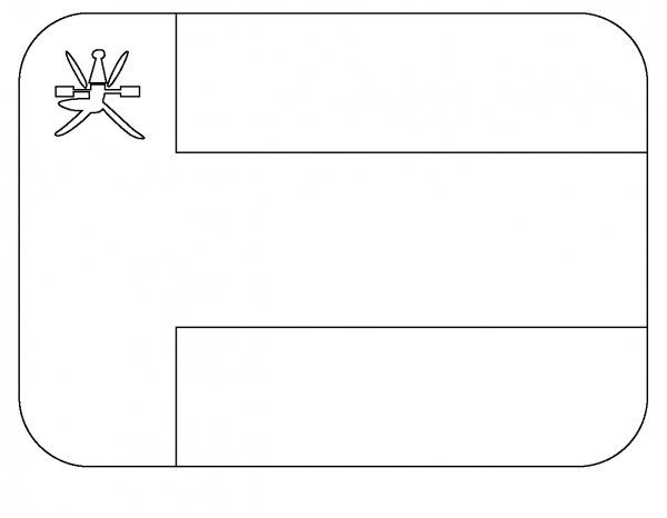 Flag of Oman Emoji coloring page image