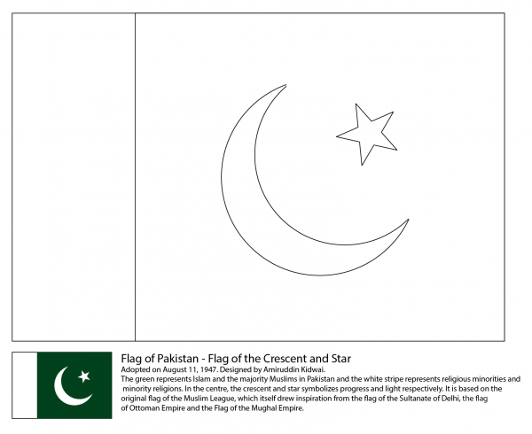 Flag of Pakistan coloring page - ColouringPages