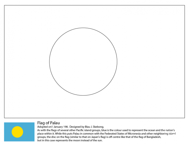 Flag of Palau coloring page image