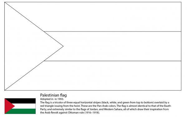 Flag of Palestine coloring page image