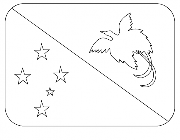 Flag of Papua New Guinea Emoji coloring page image