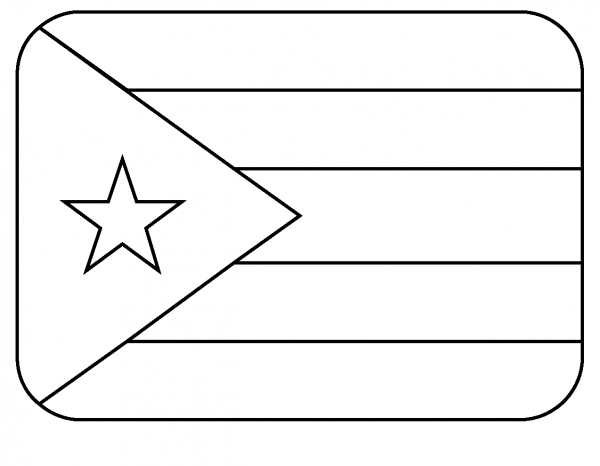 Flag of Puerto Rico Emoji coloring page image