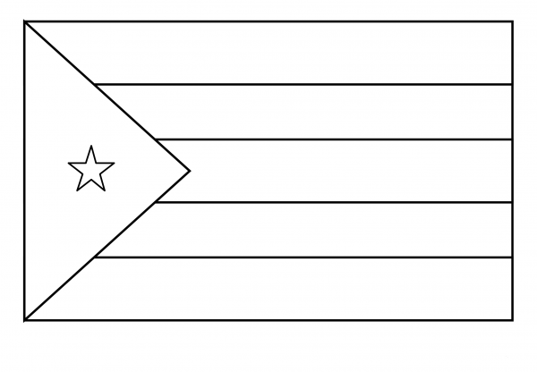Flag of Puerto Rico Emoji coloring page image