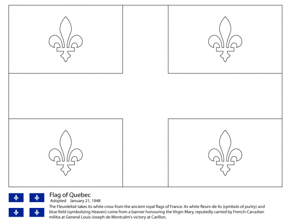 Flag of Quebec coloring page image