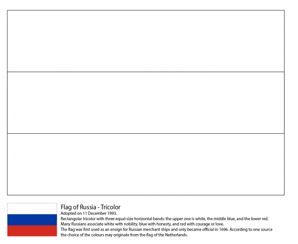 Flag Of Russia  coloring page image