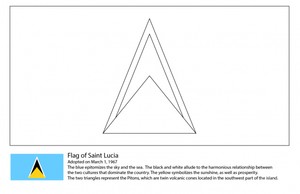 Flag of Saint Lucia coloring page image