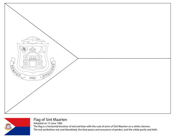 Flag of Saint Maarten coloring page image
