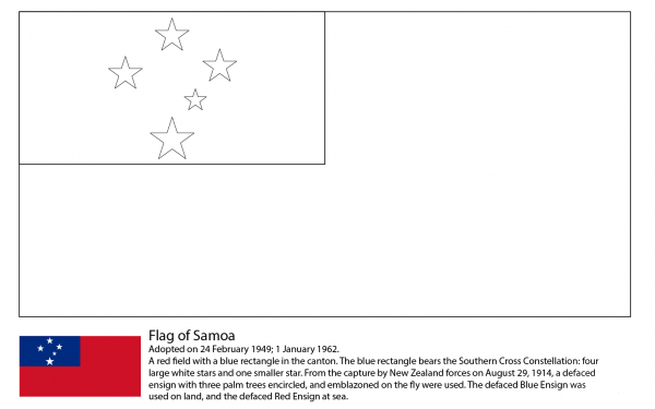 Flag of Samoa coloring page image