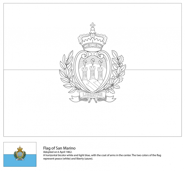 Flag of San Marino coloring page image