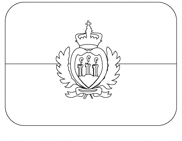 Flag of San Marino Emoji coloring page image