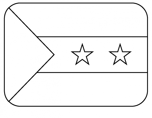 Flag of Sao Tome Principe Emoji coloring page image