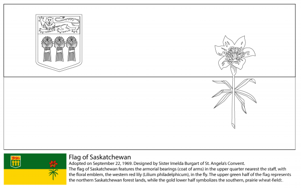 Flag of Saskatchewan coloring page image