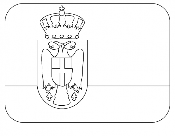 Flag of Serbia Emoji coloring page - ColouringPages