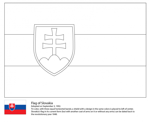 Flag of Slovakia coloring page image