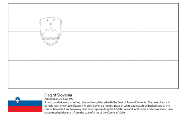 Flag of Slovenia coloring page image