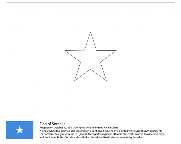 Flag of Somalia coloring page - ColouringPages