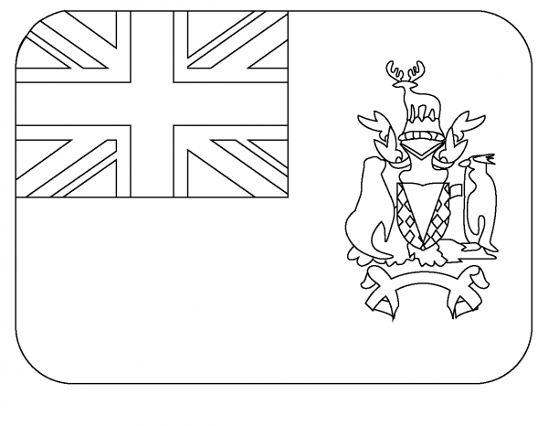 Flag of South Georgia and South Sandwich Islands Emoji coloring page image