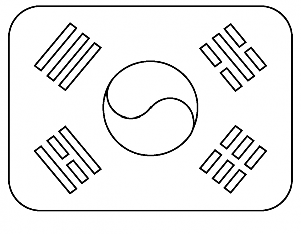Flag of South Korea Emoji coloring page image