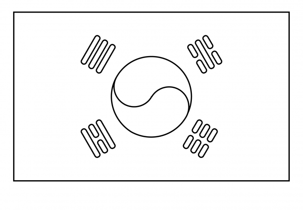 Flag of South Korea Emoji coloring page image