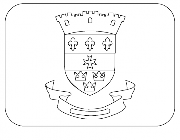Flag of St  Barthelemy Emoji coloring page image