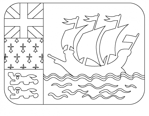 Flag of St Pierre Miquelon Emoji coloring page image