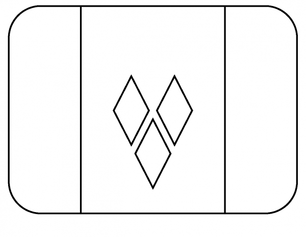 Flag of St Vincent Grenadines Emoji coloring page image