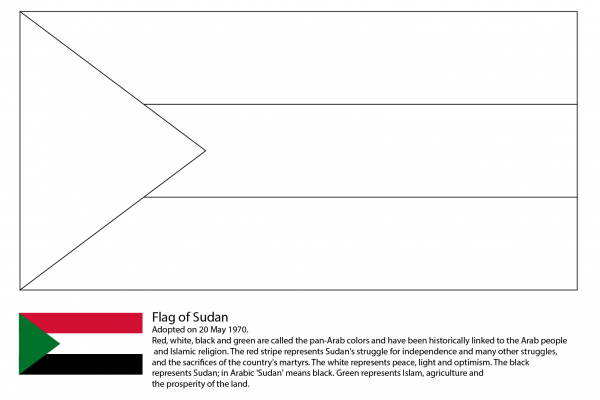 Flag of Sudan coloring page image
