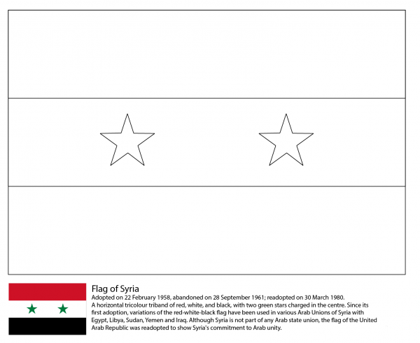 Flag of Syria coloring page image