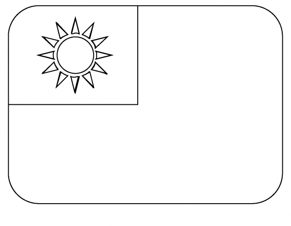 Flag of Taiwan Emoji coloring page image