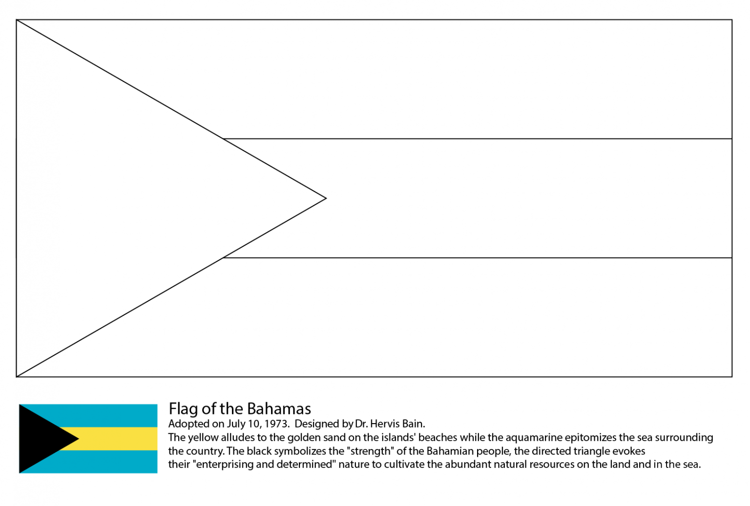 Flag of the Bahamas coloring page - ColouringPages