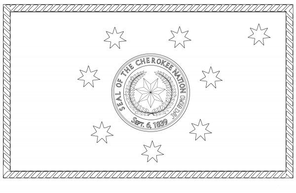 Flag of the Cherokee Nation coloring page image