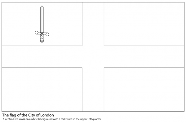Flag of The City of London coloring page image