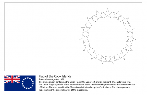 Flag of the Cook Islands coloring page image